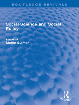cover image of Social Science and Social Policy